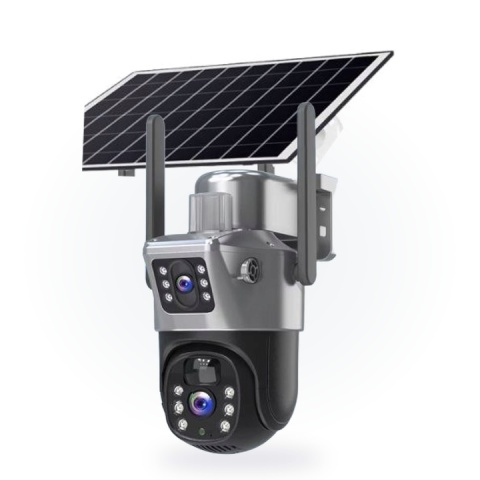 Kamera Zewnętrzna Solarna: Dwa Obiektywy 4K Hd 8Mp, Karta Sim 4G Lte, Ip66