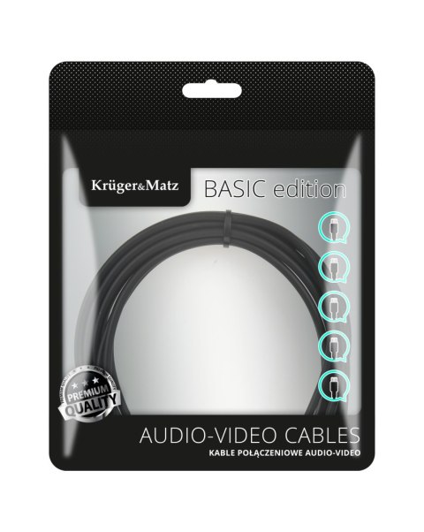 Krüger&Matz Basic KM1206 - kabel HDMI-HDMI 2.0, obraz 4K przy 30 Hz, 15 m