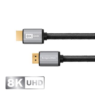 Krüger&Matz KM1266 - kabel HDMI-HDMI 2.1, 8K 60 Hz / 4K 120 Hz, 48 Gb/s, eARC, 3 m