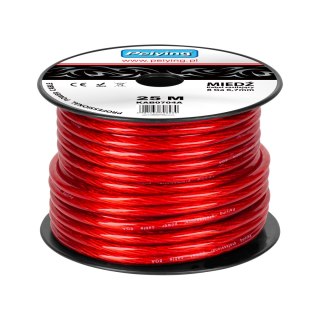 Peiying KAB0704A - kabel samochodowy 8 AWG, 8,31 mm², Cu, czerwony, rolka 25 m