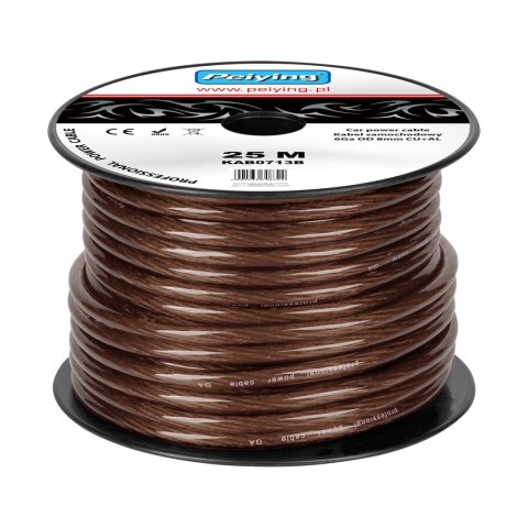Peiying KAB0713B - kabel samochodowy 6 AWG, 13,29 mm², Cu/Al, ciemny, rolka 25 m