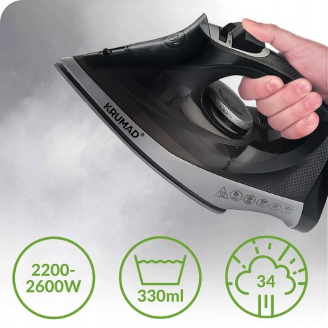 Żelazko Bezprzewodowe Krumad 2600W Ceramiczne Parowe 330Ml Pro Anti-Drip