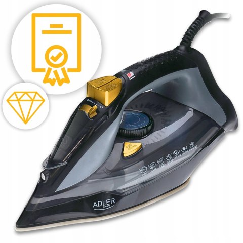 Żelazko Parowe Adler Ręczne Strażak 3000W Ceramic Anti Drip Anti Calc Pro