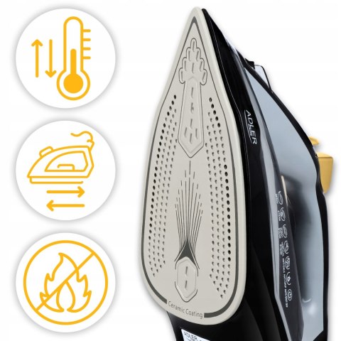 Żelazko Parowe Adler Ręczne Strażak 3000W Ceramic Anti Drip Anti Calc Pro