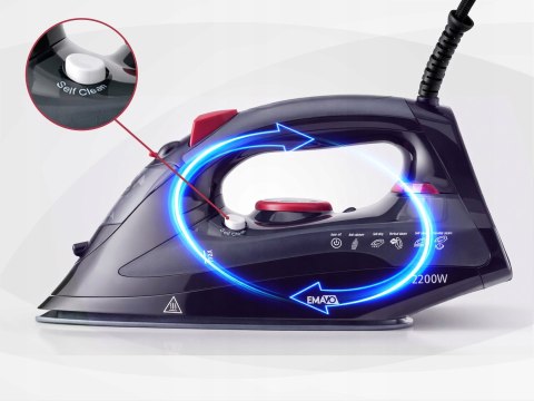 Żelazko Parowe Ceramiczne 2200W 9W1 Anti Calc Drip Auto Stop