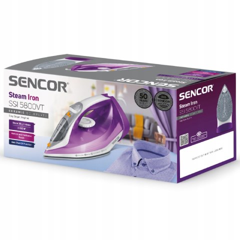 Żelazko Parowe Sencor Ssi 5800Vt 2400W Ceramiczne 260Ml Auto Stop Anti-Drip