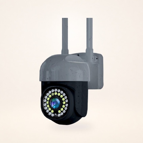Zewnętrzna Kamera Wifi Obrotowa 4Mpx Tuya Smart Bezprzewodowa Szara Czarna
