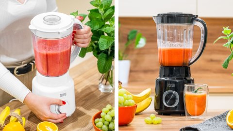 Blender kielichowy Teesa TSA3542B, 500 W, 1,5 l, czarny, 2 prędkości i tryb pulsacyjny