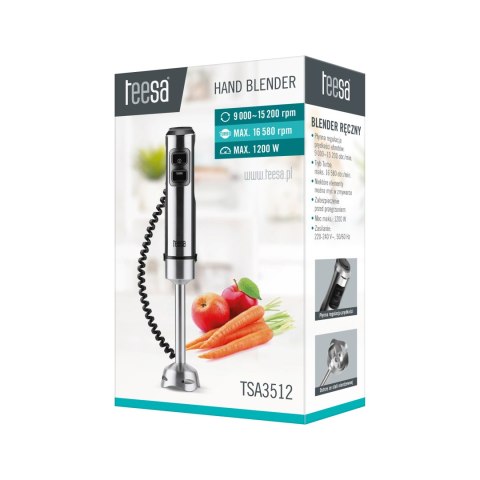 Blender ręczny Teesa TSA3512, 1200 W, płynna regulacja prędkości, tryb turbo, stalowa końcówka