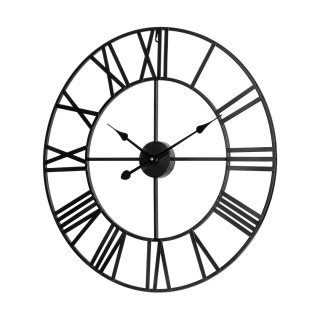 Duży zegar ścienny Teesa TSA0039, metalowy, 60 cm, cyfry rzymskie, mechanizm kwarcowy, bateria AA