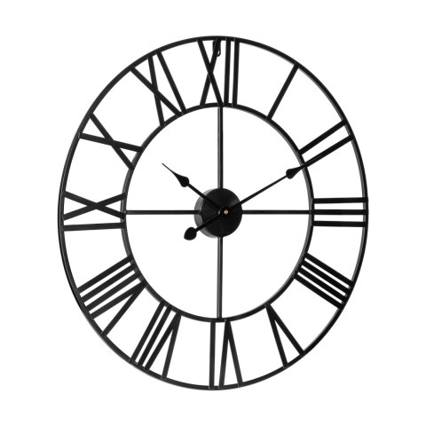 Duży zegar ścienny Teesa TSA0039, metalowy, 60 cm, cyfry rzymskie, mechanizm kwarcowy, bateria AA