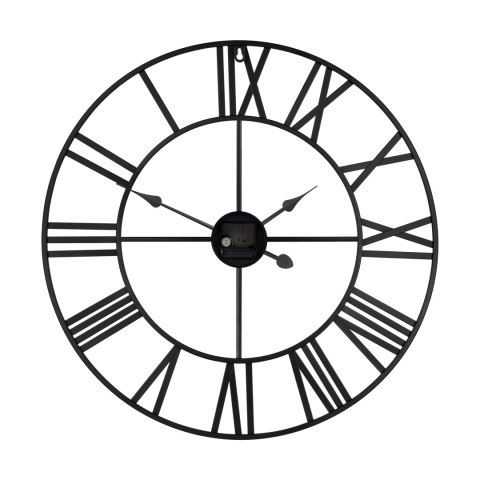 Duży zegar ścienny Teesa TSA0039, metalowy, 60 cm, cyfry rzymskie, mechanizm kwarcowy, bateria AA