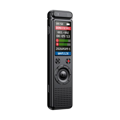 Dyktafon cyfrowy Krüger&Matz KM0950, 8 GB, MP3/WAV, USB-C, aktywacja głosowa i do 50 h pracy