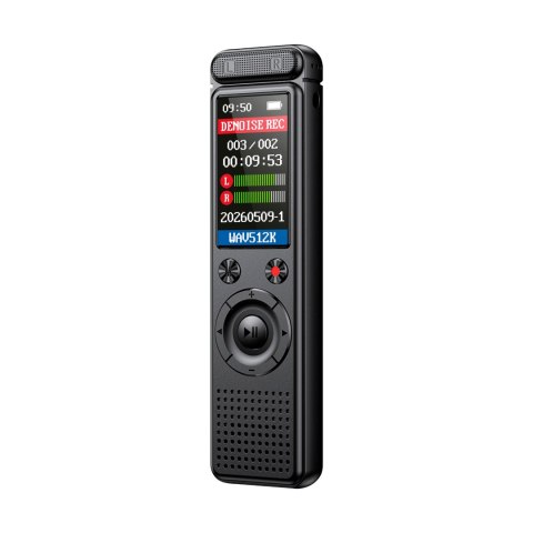 Dyktafon cyfrowy Krüger&Matz KM0950, 8 GB, MP3/WAV, USB-C, aktywacja głosowa i do 50 h pracy