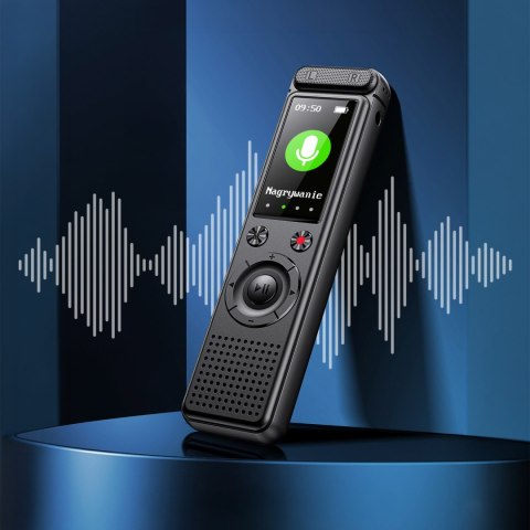 Dyktafon cyfrowy Krüger&Matz KM0950, 8 GB, MP3/WAV, USB-C, aktywacja głosowa i do 50 h pracy