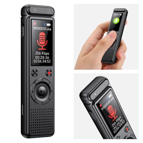Dyktafon cyfrowy Krüger&Matz KM0950, 8 GB, MP3/WAV, USB-C, aktywacja głosowa i do 50 h pracy