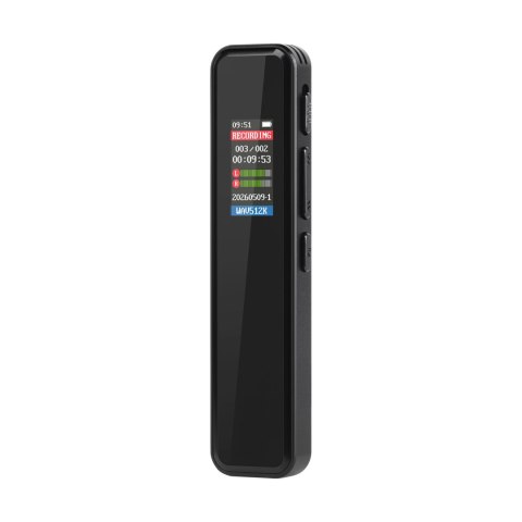 Dyktafon cyfrowy Krüger&Matz KM0951, 8 GB, MP3/WAV, USB-C, aktywacja głosowa i wyświetlacz LCD