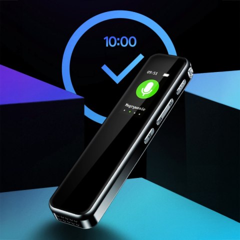 Dyktafon cyfrowy Krüger&Matz KM0951, 8 GB, MP3/WAV, USB-C, aktywacja głosowa i wyświetlacz LCD
