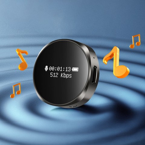 Dyktafon cyfrowy Krüger&Matz KM0952, 8 GB, WAV, OLED, aktywacja głosowa i pilot przewodowy