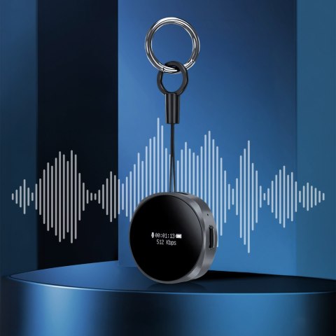 Dyktafon cyfrowy Krüger&Matz KM0952, 8 GB, WAV, OLED, aktywacja głosowa i pilot przewodowy