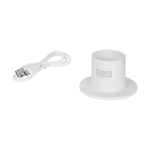 Elektryczna łapka i lampka na owady Teesa TSA0212 2w1, UV 395 nm, akumulator 1200 mAh, USB-C, biała