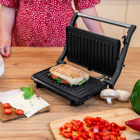 Grill elektryczny Teesa TSA3234, 1000 W, do panini, 3 pozycje grillowania, tacka ociekowa
