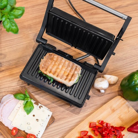Grill elektryczny Teesa TSA3234, 1000 W, do panini, 3 pozycje grillowania, tacka ociekowa