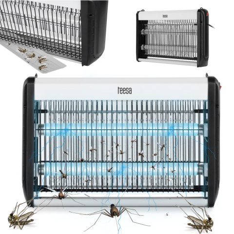 Lampa owadobójcza UV Teesa TSA0210, 20 W, 2 × 10 W, zasięg do 80 m², wyjmowana tacka