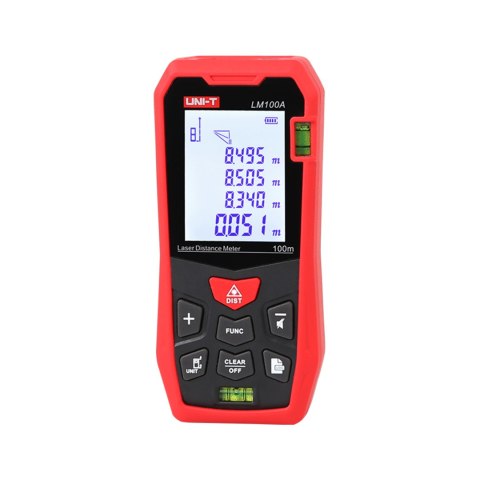 Laserowy dalmierz Uni-T LM100A — 100 m, LCD 2″, pomiar powierzchni i objętości