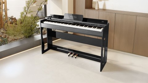 Pianino cyfrowe Krüger&Matz KMDP-135-BK, czarne, 88 klawiszy, 380 barw, 256 głosów i 3 pedały