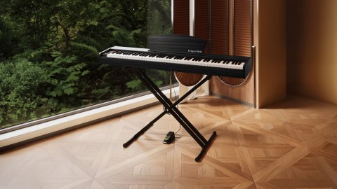 Pianino cyfrowe Krüger&Matz KMDP-45-BK, czarne, 88 klawiszy, 128 głosów, Bluetooth i pedał sustain