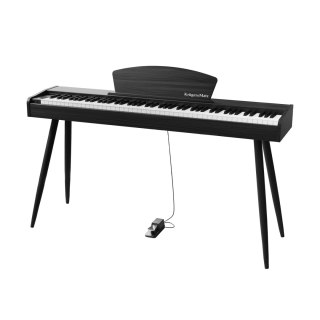 Pianino cyfrowe Krüger&Matz KMDP-45P-BK, czarne, z nogami podstawy, 88 klawiszy i 192 głosy