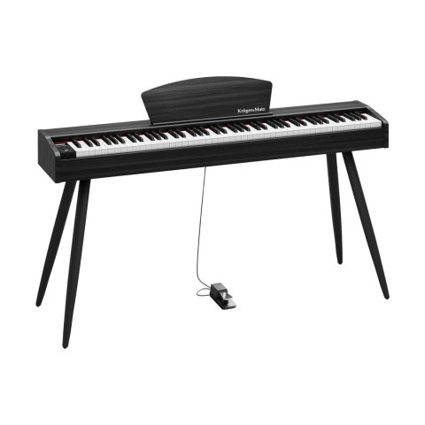 Pianino cyfrowe Krüger&Matz KMDP-45P-BK, czarne, z nogami podstawy, 88 klawiszy i 192 głosy