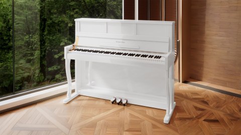 Pianino cyfrowe Krüger&Matz KMDP-755-WH, białe, 88 klawiszy, 256 głosów, 3 pedały i Bluetooth