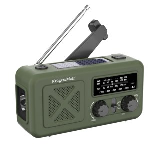 Radio solarne Krüger&Matz KM0835 AM/FM, powerbank 2000 mAh, dynamo, latarka i SOS