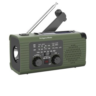 Radio solarne Krüger&Matz KM0836 AM/FM, powerbank 5000 mAh, dynamo, latarka, lampka i SOS
