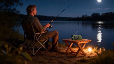 Radio solarne Krüger&Matz KM0836 AM/FM, powerbank 5000 mAh, dynamo, latarka, lampka i SOS