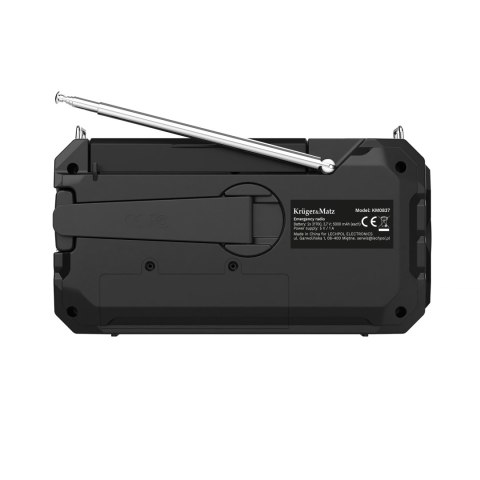 Radio solarne Krüger&Matz KM0837 AM/FM, powerbank 10000 mAh, dynamo, latarka, lampka i SOS