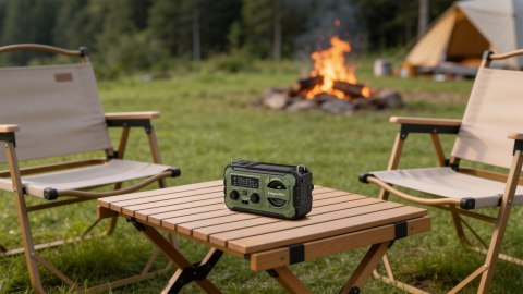 Radio solarne Krüger&Matz KM0837 AM/FM, powerbank 10000 mAh, dynamo, latarka, lampka i SOS