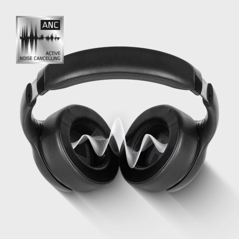 Słuchawki nauszne Krüger&Matz F3A KM0663, Bluetooth 5.0, ANC, mikrofon, USB-C i AUX