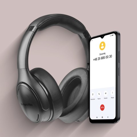 Słuchawki nauszne Krüger&Matz F3A KM0663, Bluetooth 5.0, ANC, mikrofon, USB-C i AUX