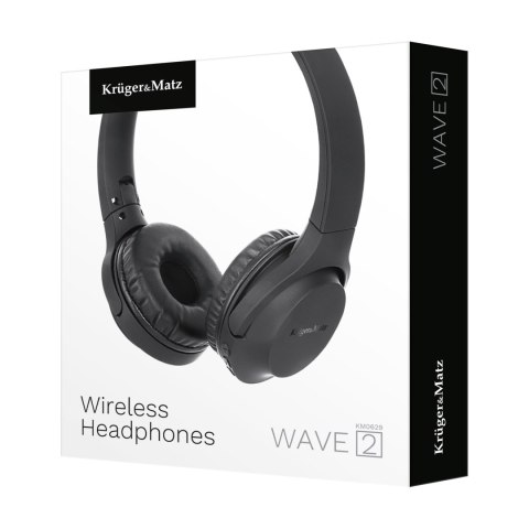Słuchawki nauszne Krüger&Matz Wave 2 KM0629, Bluetooth 5.0, microSD, AUX i mikrofon