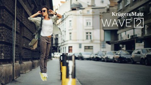 Słuchawki nauszne Krüger&Matz Wave 2 KM0629, Bluetooth 5.0, microSD, AUX i mikrofon