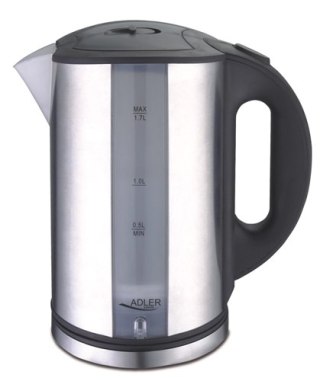 Adler AD1216 czajnik elektryczny 1,7 l, inox, 2200 W, niebieskie podświetlenie