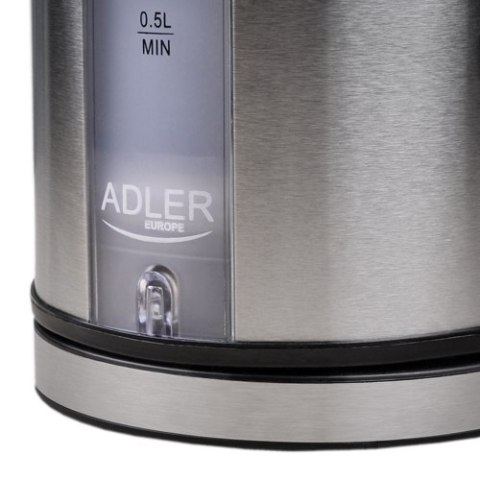 Adler AD1216 czajnik elektryczny 1,7 l, inox, 2200 W, niebieskie podświetlenie