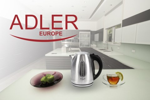 Adler AD1223 czajnik elektryczny 1,7 l, inox, 2200 W, niebieskie podświetlenie