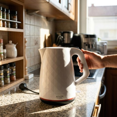 Adler AD1277W czajnik elektryczny 1,7 l, biały, 2200 W, obrotowa podstawa 360°