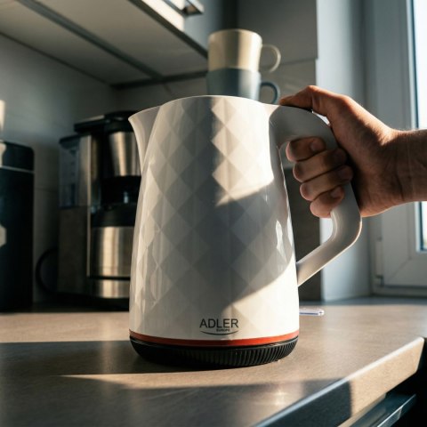 Adler AD1277W czajnik elektryczny 1,7 l, biały, 2200 W, obrotowa podstawa 360°