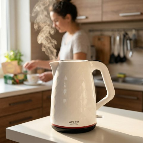 Adler AD1277W czajnik elektryczny 1,7 l, biały, 2200 W, obrotowa podstawa 360°