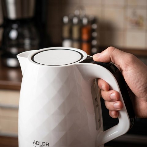 Adler AD1277W czajnik elektryczny 1,7 l, biały, 2200 W, obrotowa podstawa 360°
